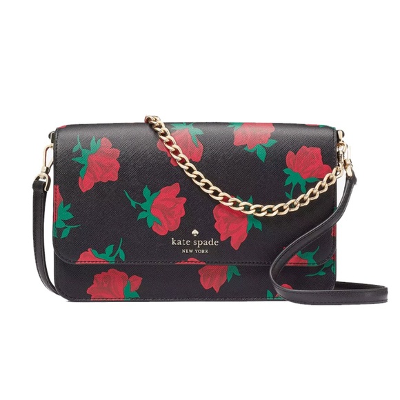 KATE SPADE NWT Madison Rose Toss Printed Flap Crossbody - Picture 3 of 14